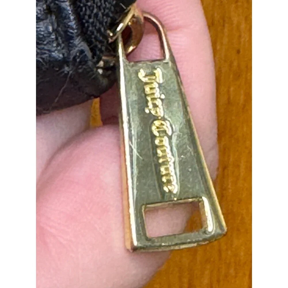 JUICY COUTURE Love Me Not Black Zip-Around Wallet Wristlet